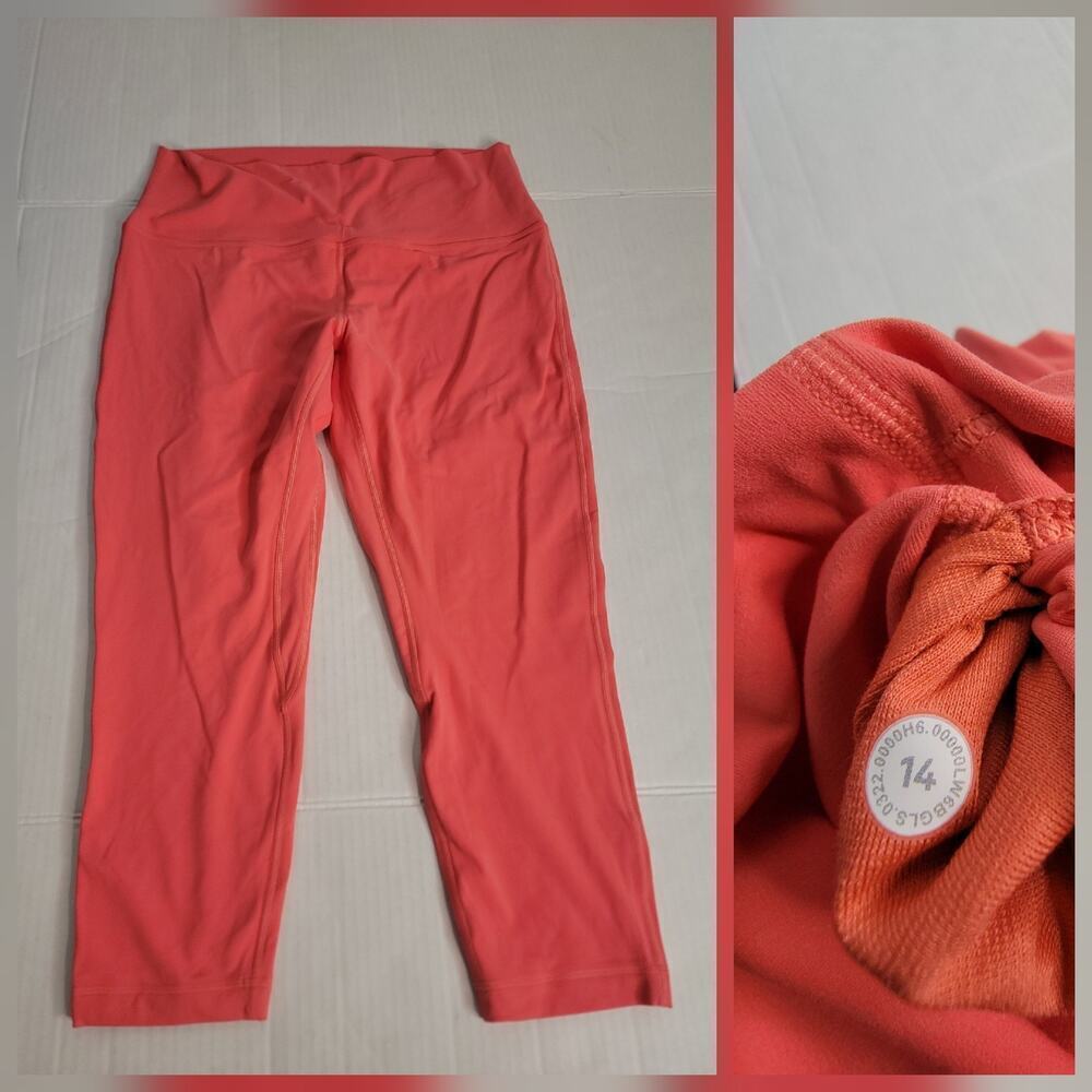 Lululemon Align 23" Crop Leggings Womens SZ 14 High Rise Solar Orange W6BGLS